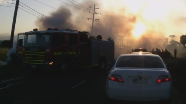 Article image for Dash-cam footage of Kororoit Creek Road car fire