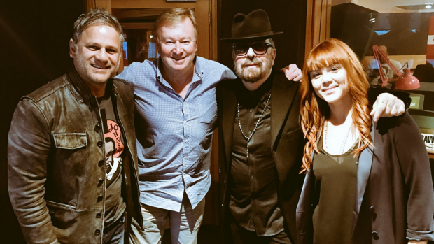 Article image for Jon Stevens, Vanessa Amorosi and Dave Stewart in studio with Denis Walter