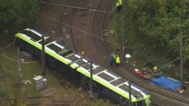Article image for At least 7 die, dozens injured after tram derails in Croydon, London
