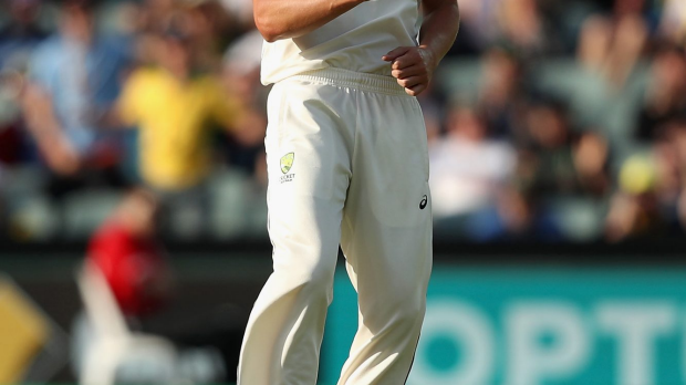 Article image for Hazlewood strikes with the last ball of the session