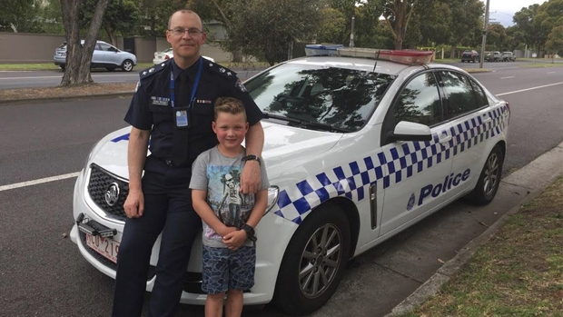 Article image for Victoria Police surprise young cancer sufferer for Christmas