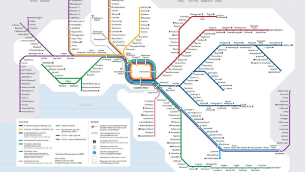 Article image for Victoria’s train map given colourful makeover