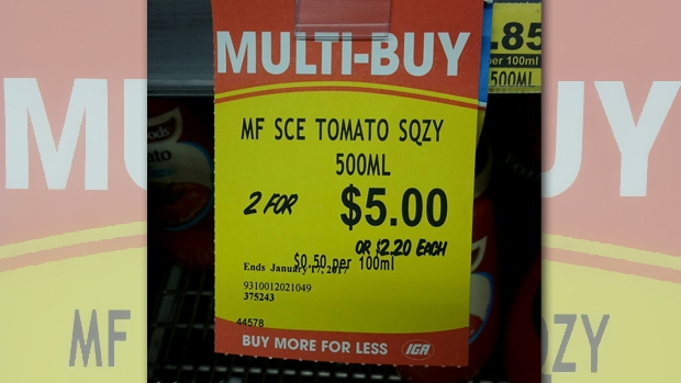 Article image for WORD ON THE STREET: Tomato sauce price confusion at IGA in Blackburn North