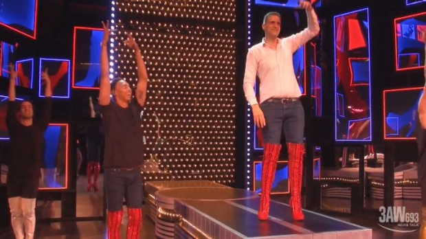 Article image for WATCH: Pat Panetta tries on some Kinky Boots!