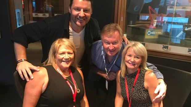 Article image for My Kitchen Rules judge Manu Feildel and contestants Karen and Roz join Denis Walter