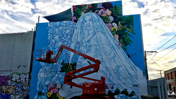 Article image for RUMOUR FILE: Mural emerges of pop star Beyonc? following pregnancy announcment