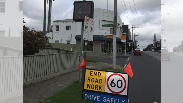 Article image for Neil Mitchell sent photo of confusing speed limit signs