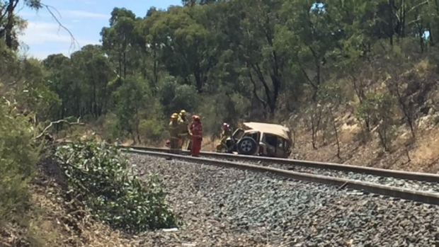 Article image for Train derails after hitting abandoned car