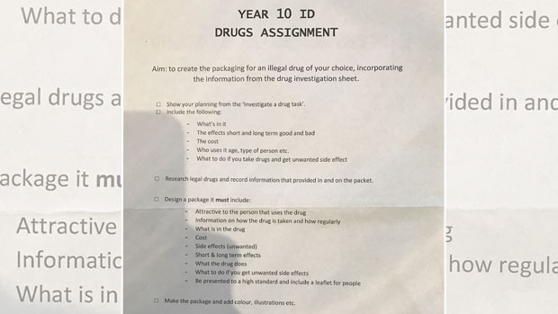 Article image for Melbourne parent tells Neil Mitchell he’s concerned by ‘drug assignment’ given to year 10 students