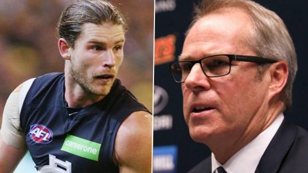 Article image for Carlton boss Steven Trigg defends decision to not trade Bryce Gibbs