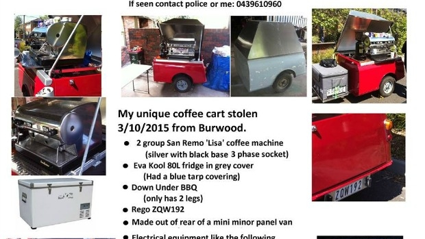 Article image for Heartfelt plea to return home-made coffee cart