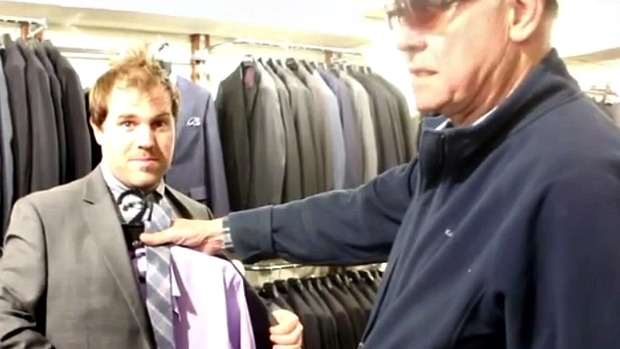 Article image for John Burns takes Scorcher Davidson shopping for a suit