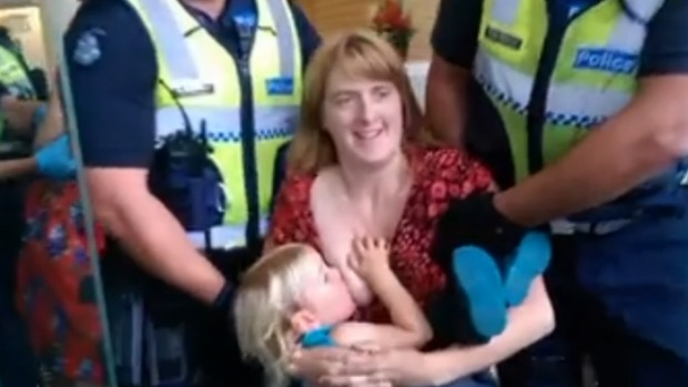 Article image for Neil Mitchell takes aim at protester evicted by police while breastfeeding child