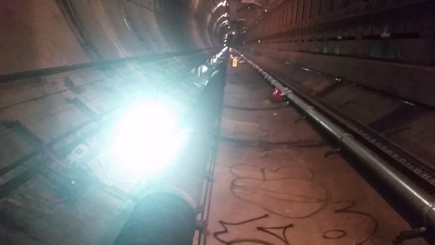 Article image for Exclusive footage: Train tunnel leak raises safety conerns