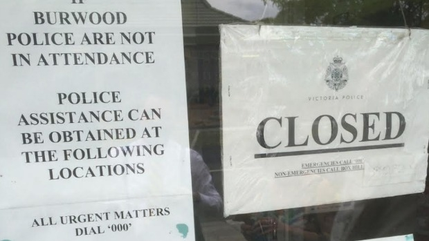 Article image for Closed sign on Burwood police station