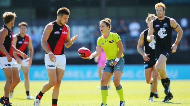 Article image for First female umpire Eleni Glouftsis chats with Neil Mitchell on 3AW