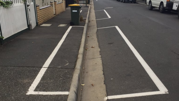 Article image for Tensions in Abbotsford as council paints parking bays on the footpath