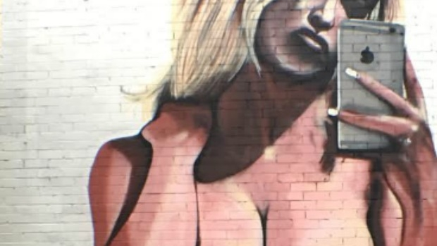 Article image for Mural painting of Kim Kardashian naked selfie in Cremorne, Melbourne