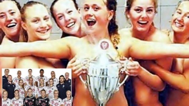 Article image for Danish handball team in hot water after posing naked in shower with trophy