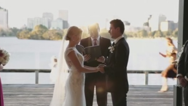 Article image for WATCH: Newsreader David Armstrong’s kid goes for a mid-wedding run