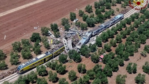 Article image for At least 20 people killed and 50 injured after Italy train smash
