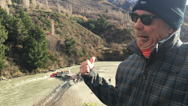 Article image for John ‘Burnso’ Burns takes a ride on a jet boat through Shotover River, New Zealand