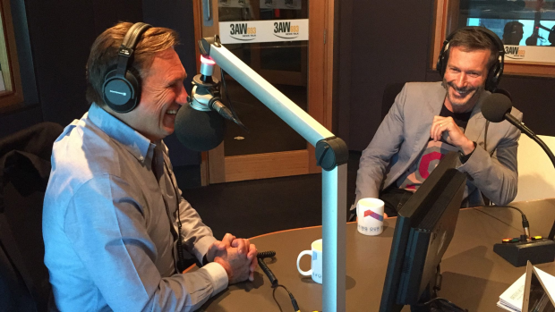 Article image for Stars of ‘A Place To Call Home’ Frankie J Holden and Brett Climo in studio with Denis Walter
