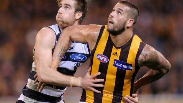 Article image for Tom Lonergan says he’d ‘love’ to play on Lance Franklin in Friday night’s preliminary final against Sydney