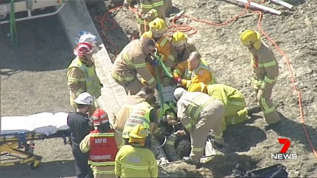 Article image for Man rescued after falling into a pit at Mernda