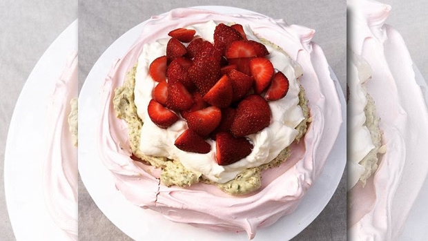 Article image for Emma Dean’s Rosewater Pavlova with honey pistachio cream