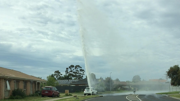 Article image for Car hits fire hydrant sending water into the sky at Hoppers Crossing