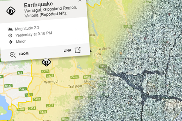 Article image for 2.3 magnitude earthquake rocks Gippsland