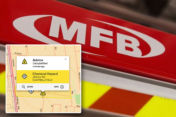 Article image for Chemical fire takes hold of Campbellfield factory