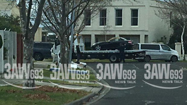 Article image for EXCLUSIVE | Black Mercedes taken away outside house of Karen Ristevski