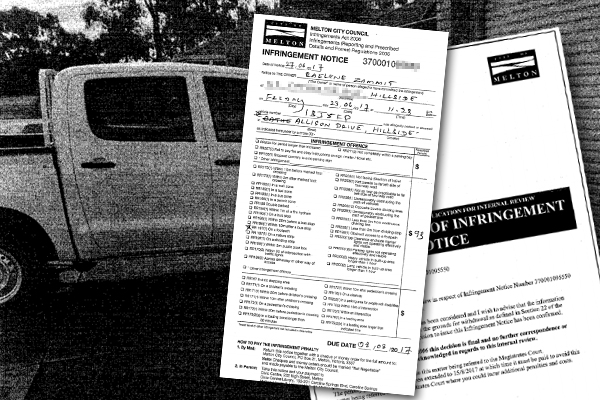 Article image for Hillside resident cops $93 fine after parking in her driveway