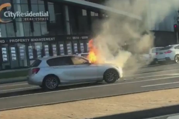 Article image for Car bursts into flames in Docklands