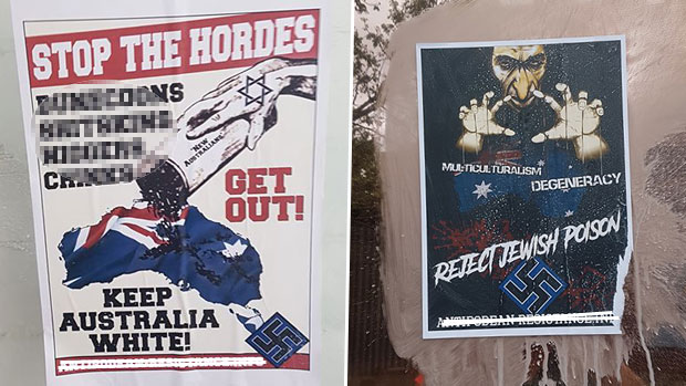 Article image for Cleaner slams “gutless” cowards who plastered racist, violent posters over primary school walls