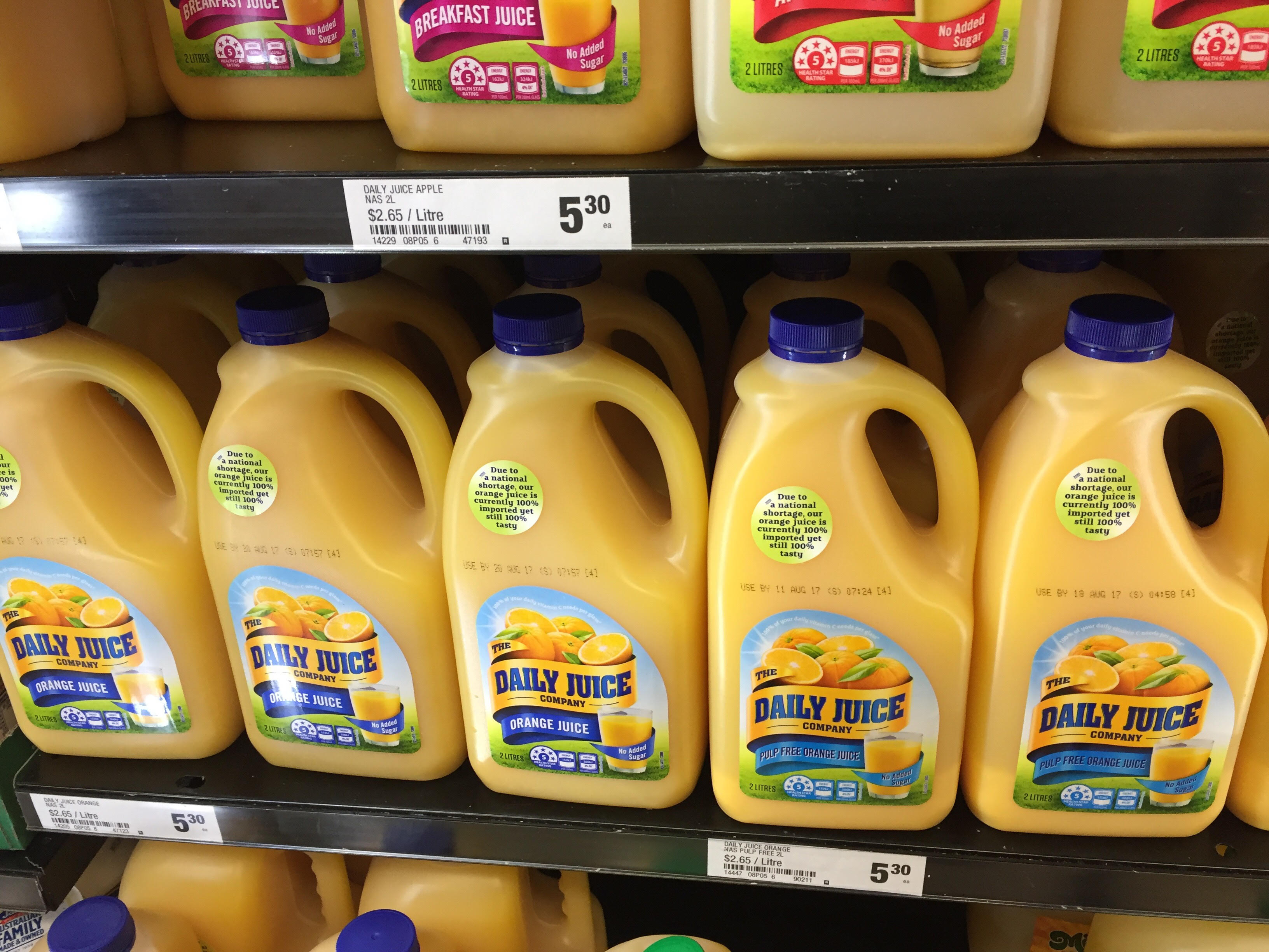 Are we suffering from a national juice shortage?