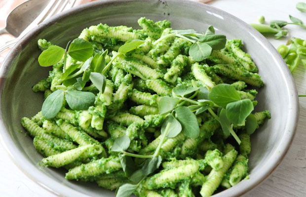 Article image for RECIPE: Lynton Tapp’s Pea and Watercress Pesto Maccheroncini