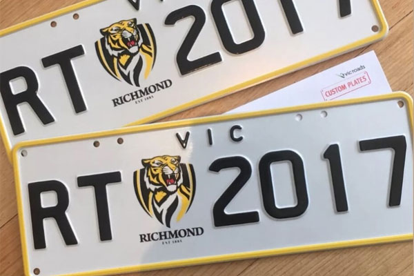 Article image for Footy fan to auction Richmond licence plates for charity
