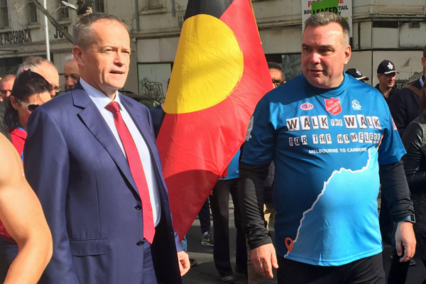 Article image for Neil Mitchell waves the flag on Brendan Nottle walking the walk for homeless
