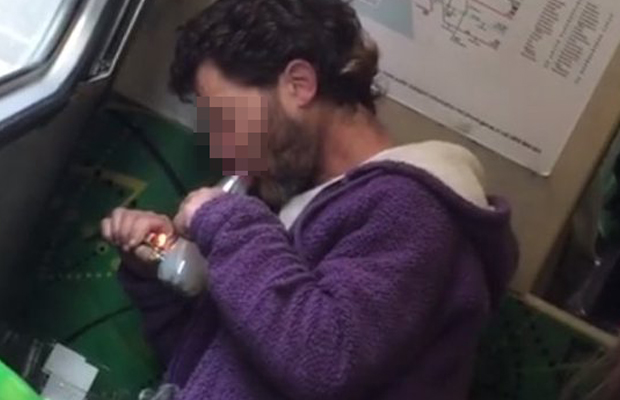 Article image for Witness describes man smoking through homemade pipe on Melbourne tram