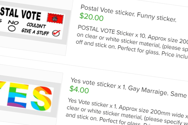 Article image for ‘No’ vote stickers banned from Gumtree