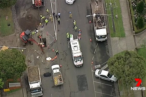 Article image for Man freed after dramatic trench rescue in Essendon
