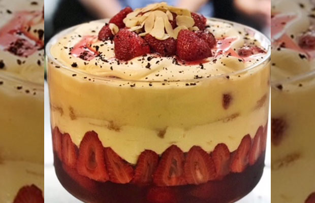 Article image for Emma Dean’s recipe for Australian Pepperberry and Roast Strawberry Trifle with Limoncello