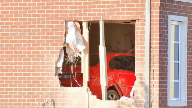 Article image for Airborne car crashes into living room of house in Melbourne’s west