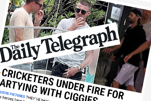 Article image for Cricketers slammed for smoking in Ashes celebrations