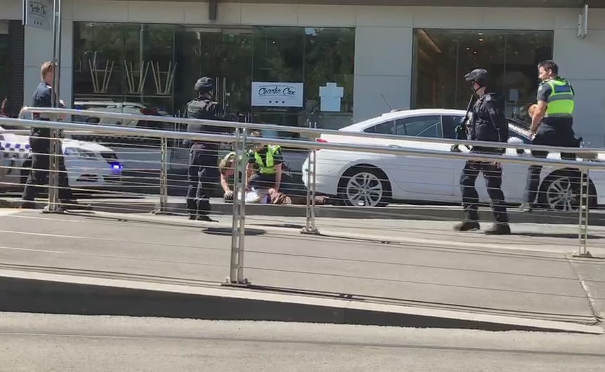 Article image for Man pulled from car and arrested in dramatic fashion outside MCG