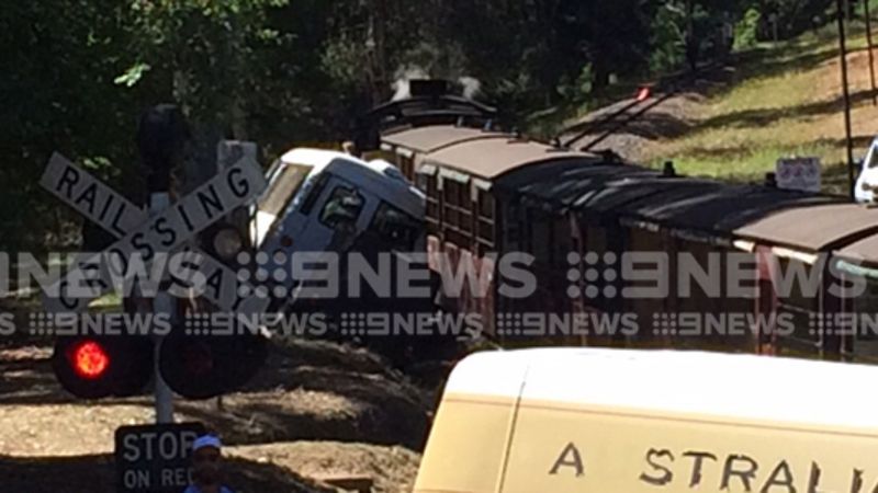 Article image for Puffing Billy collides with bus, leaving several injured
