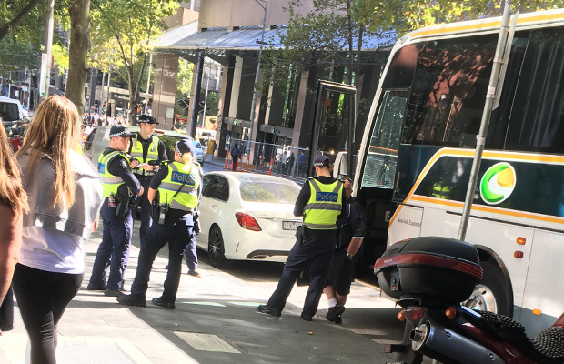 Article image for Bus drives through Bourke Street mall, sparking concerns